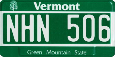 VT license plate NHN506