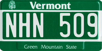 VT license plate NHN509