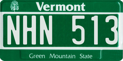 VT license plate NHN513