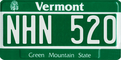 VT license plate NHN520
