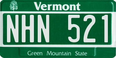 VT license plate NHN521
