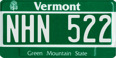 VT license plate NHN522