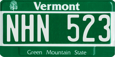 VT license plate NHN523