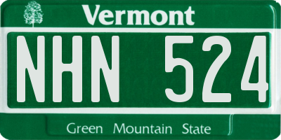 VT license plate NHN524
