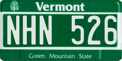 VT license plate NHN526