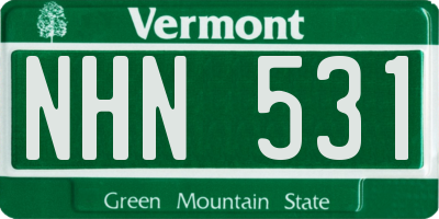 VT license plate NHN531