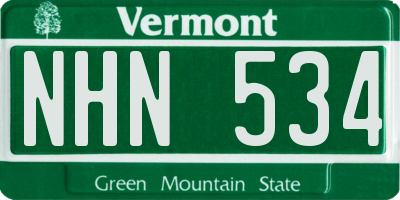 VT license plate NHN534