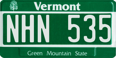 VT license plate NHN535
