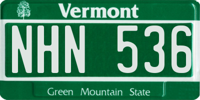 VT license plate NHN536