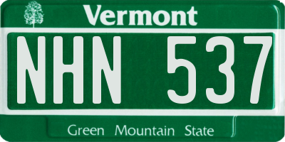 VT license plate NHN537