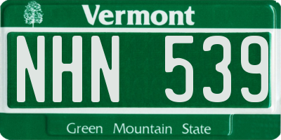 VT license plate NHN539