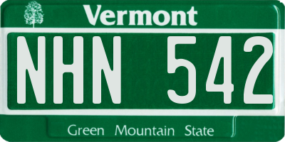VT license plate NHN542