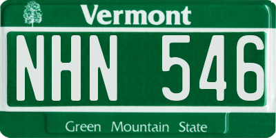 VT license plate NHN546