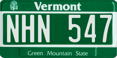 VT license plate NHN547