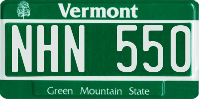 VT license plate NHN550