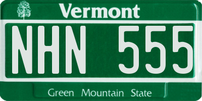 VT license plate NHN555