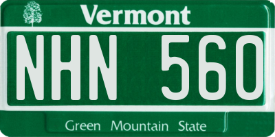 VT license plate NHN560