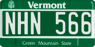 VT license plate NHN566
