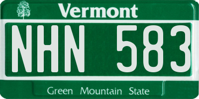 VT license plate NHN583
