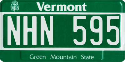 VT license plate NHN595