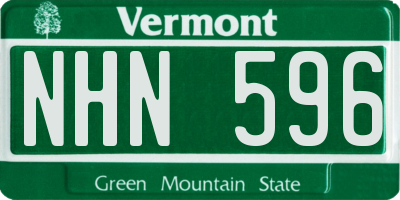VT license plate NHN596