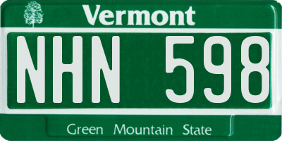 VT license plate NHN598