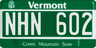 VT license plate NHN602