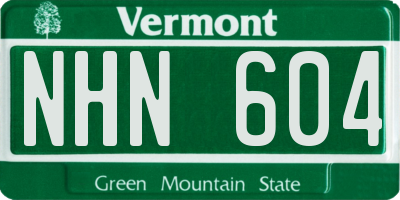 VT license plate NHN604