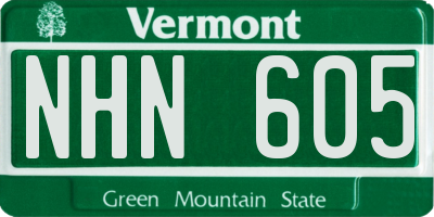 VT license plate NHN605