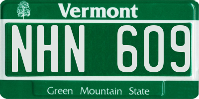 VT license plate NHN609