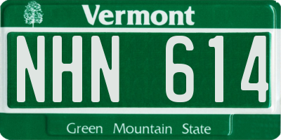 VT license plate NHN614