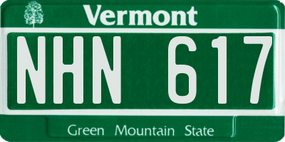 VT license plate NHN617