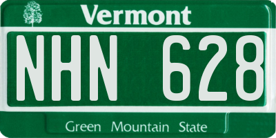 VT license plate NHN628