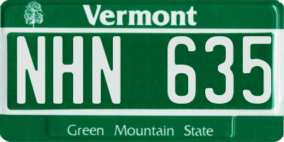 VT license plate NHN635