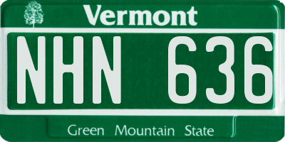 VT license plate NHN636