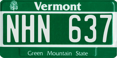 VT license plate NHN637