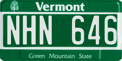 VT license plate NHN646