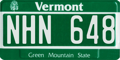 VT license plate NHN648