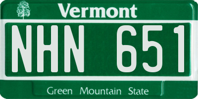 VT license plate NHN651