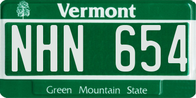 VT license plate NHN654