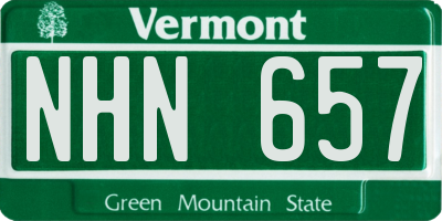 VT license plate NHN657