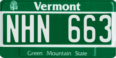 VT license plate NHN663