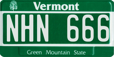 VT license plate NHN666