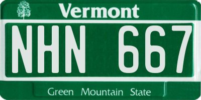 VT license plate NHN667