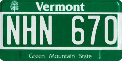 VT license plate NHN670
