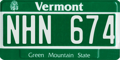 VT license plate NHN674