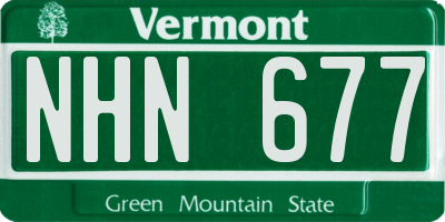 VT license plate NHN677