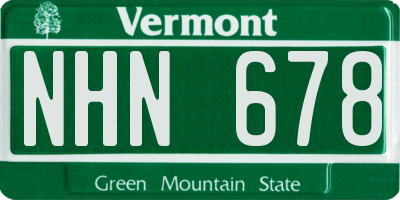 VT license plate NHN678