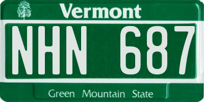 VT license plate NHN687