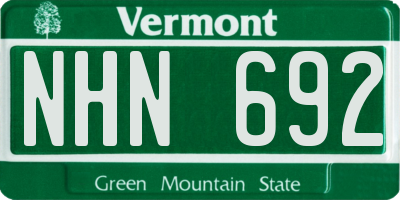 VT license plate NHN692